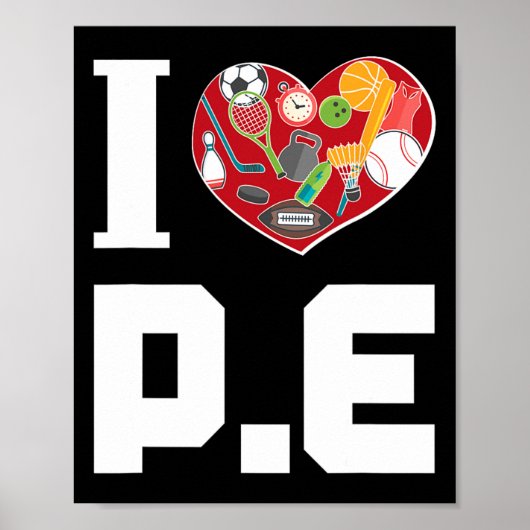 I Liebe P.e. Für Gymnastiklehrer. Poster (Vorne)