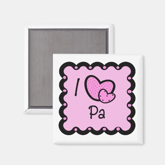 I Liebe Pa Niedlicher T - Shirt Magnet (Vorderseite/Rückseite)