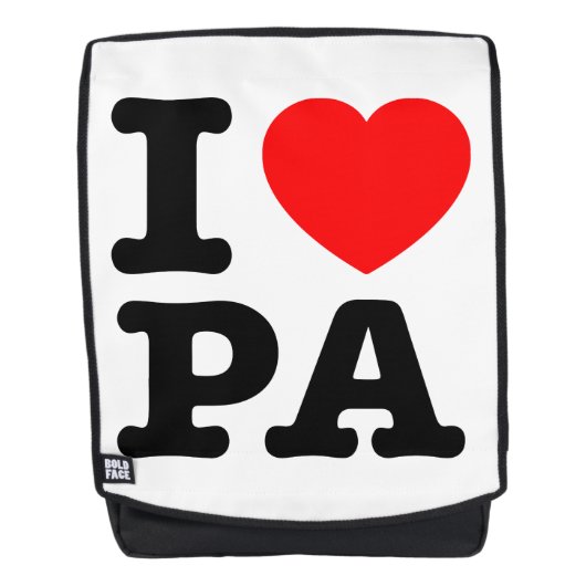 I LIEBE PA Pennsylvania Rucksack (Vorderseite)