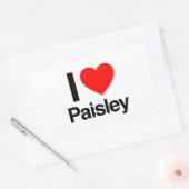 i Liebe paisley Rechteckiger Aufkleber (Umschlag)