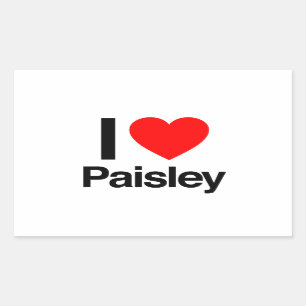 i Liebe paisley Rechteckiger Aufkleber