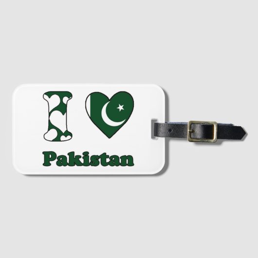 I Liebe Pakistan Gepäckanhänger (Vorderseite (Horizontal))
