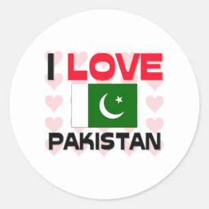 I Liebe Pakistan Runder Aufkleber