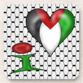 I Liebe Palästina Getränkeuntersetzer (Vorderseite)