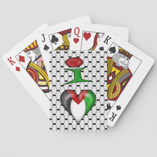 I Liebe Palästina I Herz Palästina Spielkarten (Rückseite)