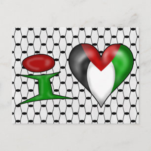 I Liebe Palästina I Herzstück Palästina Postkarte
