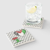 I Liebe Palästina I Herzstück Palästina Steinuntersetzer (Seitenansicht)