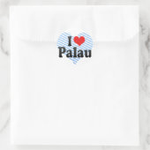I Liebe Palau Runder Aufkleber (Tasche)