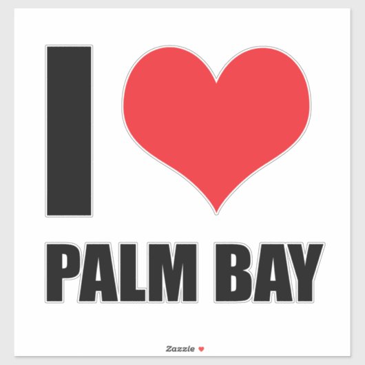 I Liebe Palm Bay Aufkleber (Blatt)