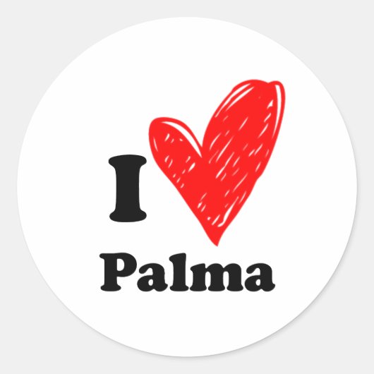 I Liebe Palma Runder Aufkleber (Vorderseite)