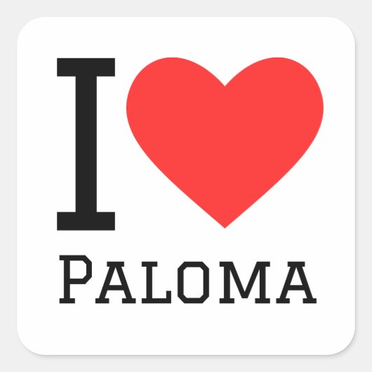 I Liebe Paloma Quadratischer Aufkleber (Vorderseite)