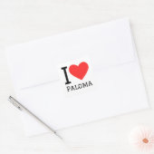 I Liebe Paloma Quadratischer Aufkleber (Umschlag)