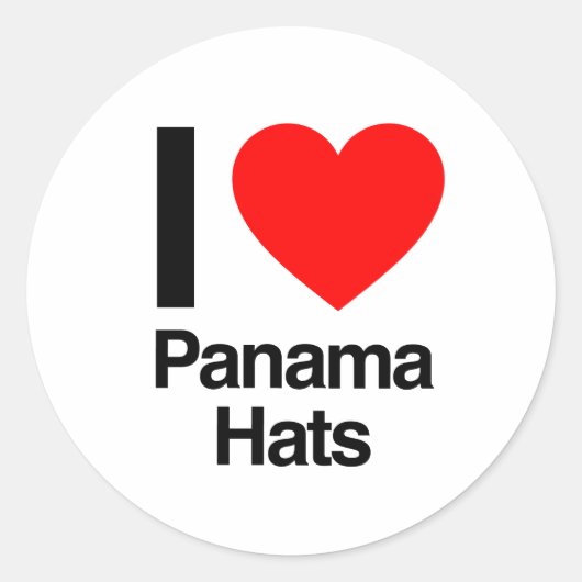 i Liebe panama hats Runder Aufkleber (Vorderseite)