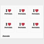 I Liebe Panama Quadratischer Aufkleber (Blatt)