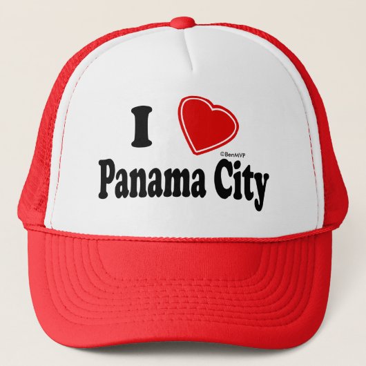I Liebe Panama-Stadt Truckerkappe (Vorderseite)