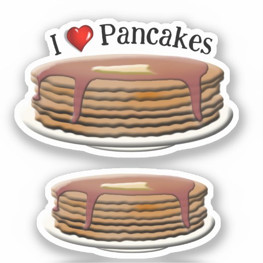 I Liebe Pancakes * Pancake Day Aufkleber (Vorderseite)
