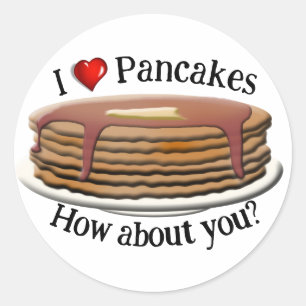 I Liebe Pancakes * Pancake Day Runder Aufkleber