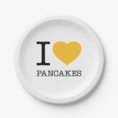 I LIEBE PANCAKES PAPPTELLER (Vorderseite)