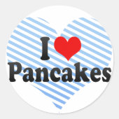 I Liebe Pancakes Runder Aufkleber (Vorderseite)
