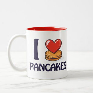 I Liebe Pancakes T - Shirt Zweifarbige Tasse