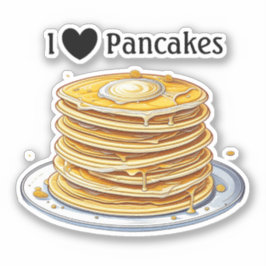 I Liebe Pancakes | Yummy-Feinschmecker Aufkleber