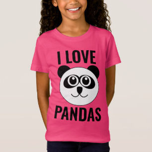 I LIEBE PANDA BEARS KIDS MÄDCHEN T-SSHIRTS T-Shirt