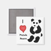 I Liebe Panda Bears Magnet (Vorderseite/Rückseite)