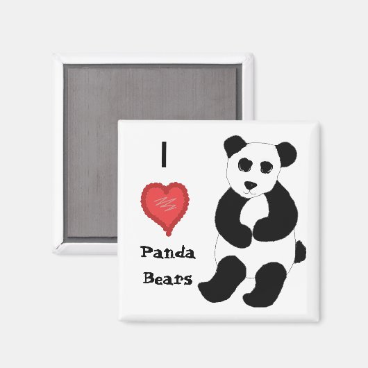 I Liebe Panda Bears Magnet (Vorderseite/Rückseite)