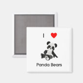 I Liebe Panda Bears Magnet (Vorderseite/Rückseite)