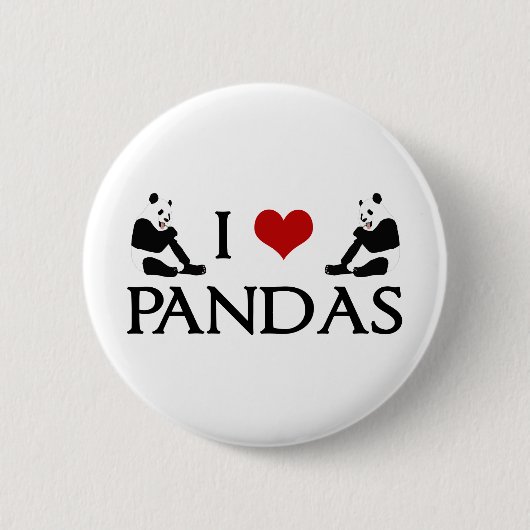 I Liebe Panda Bears Niedlich Button (Vorderseite)