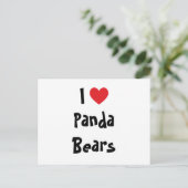 I Liebe Panda Bears Postkarte (Stehend Vorderseite)