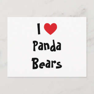 I Liebe Panda Bears Postkarte