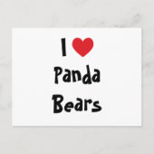 I Liebe Panda Bears Postkarte (Vorderseite)