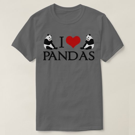 I Liebe Panda Bears T-Shirt (Design vorne)