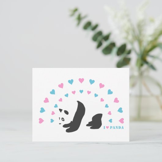 I Liebe Panda Postkarte (Stehend Vorderseite)