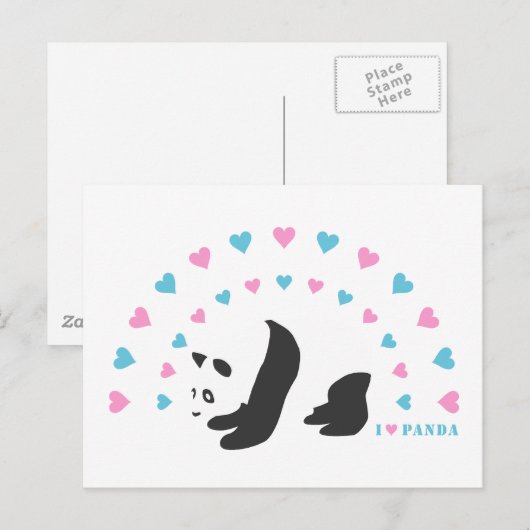 I Liebe Panda Postkarte (Vorne/Hinten)