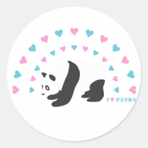 I Liebe Panda Runder Aufkleber