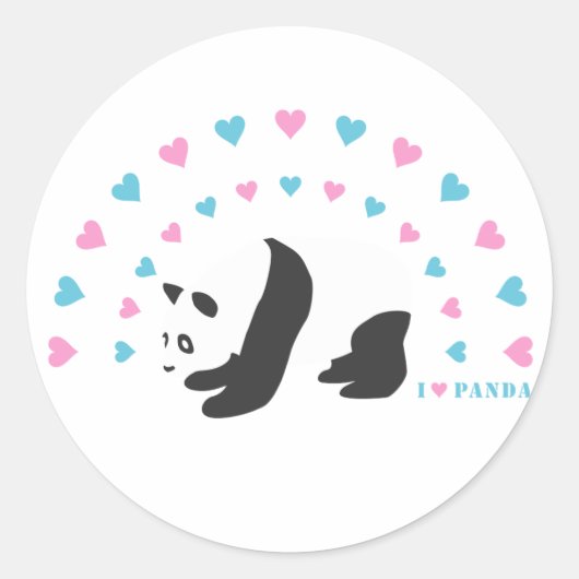 I Liebe Panda Runder Aufkleber (Vorderseite)