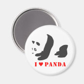 I Liebe Panda (schwarz) Magnet (Vorderseite/Rückseite)