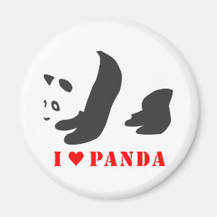 I Liebe Panda (schwarz) Magnet