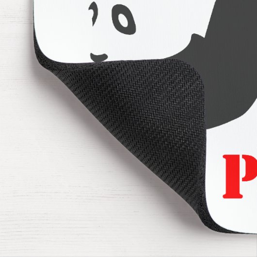 I Liebe Panda (schwarz) Mousepad (Ecke)