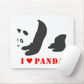 I Liebe Panda (schwarz) Mousepad (Mit Mouse)