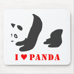 I Liebe Panda (schwarz) Mousepad
