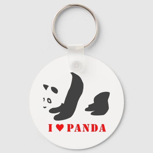I Liebe Panda (schwarz) Schlüsselanhänger (Vorderseite)