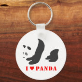I Liebe Panda (schwarz) Schlüsselanhänger (Vorderseite)