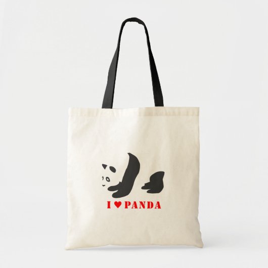I Liebe Panda (schwarz) Tragetasche (Vorne)