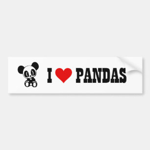 I Liebe-Pandas Autoaufkleber