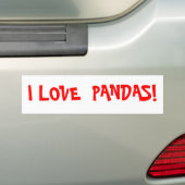 I LIEBE-PANDAS! AUTOAUFKLEBER (Auf Auto)