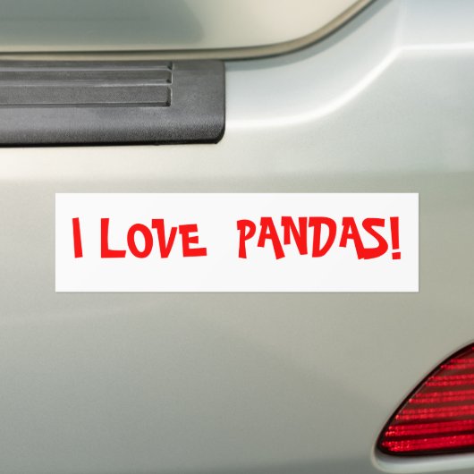 I LIEBE-PANDAS! AUTOAUFKLEBER (Auf Auto)