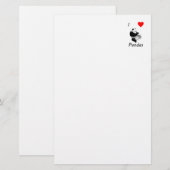 I Liebe-Pandas Briefpapier (Vorne/Hinten)